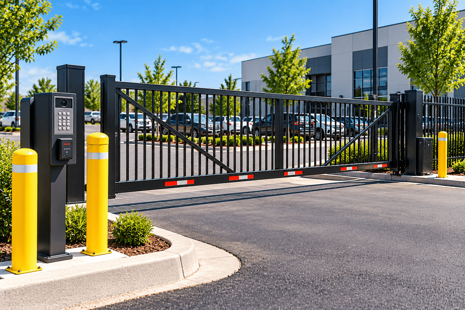 Parking lot and vehicle gates