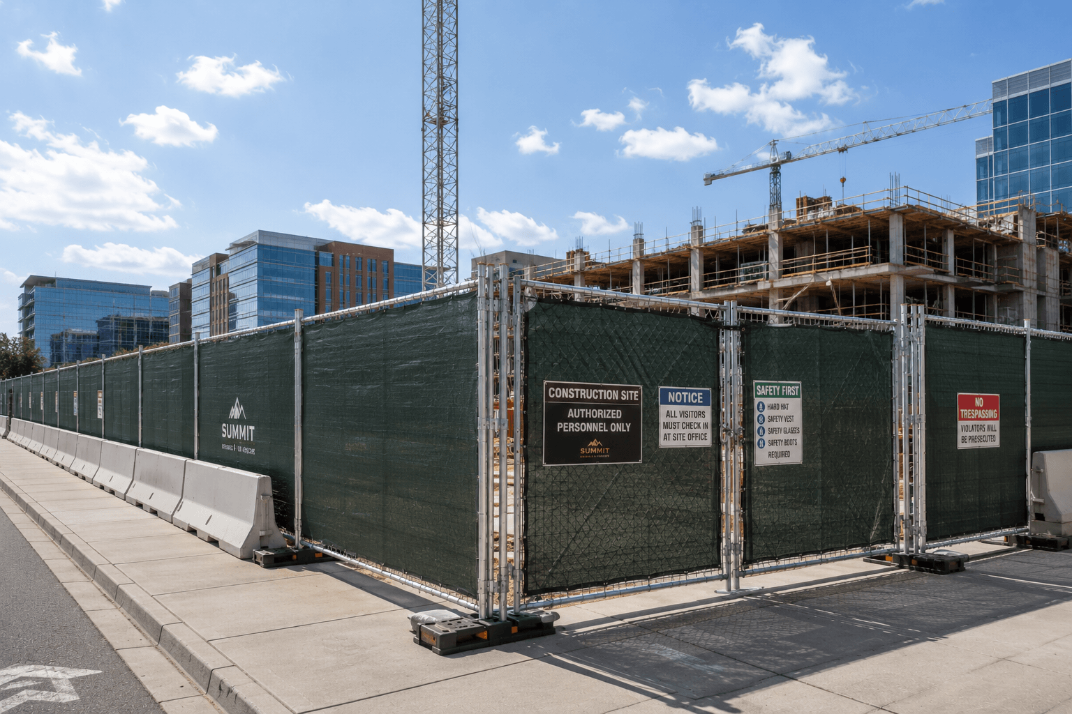 Temporary construction site boundaries
