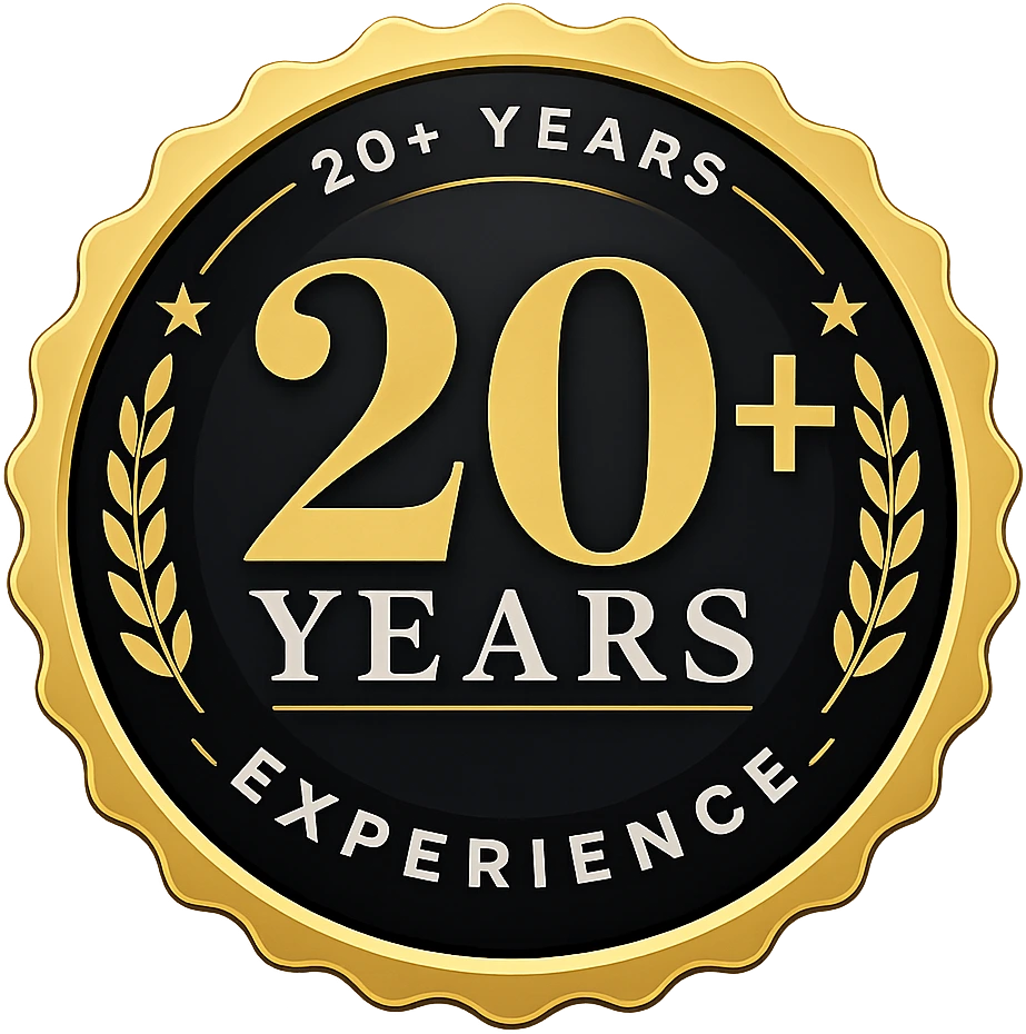 20+ Years Experience Badge