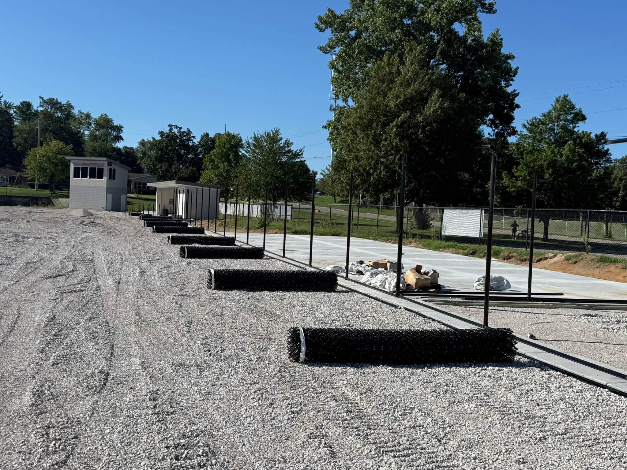 holland baseball field update - fencing and gates laid out