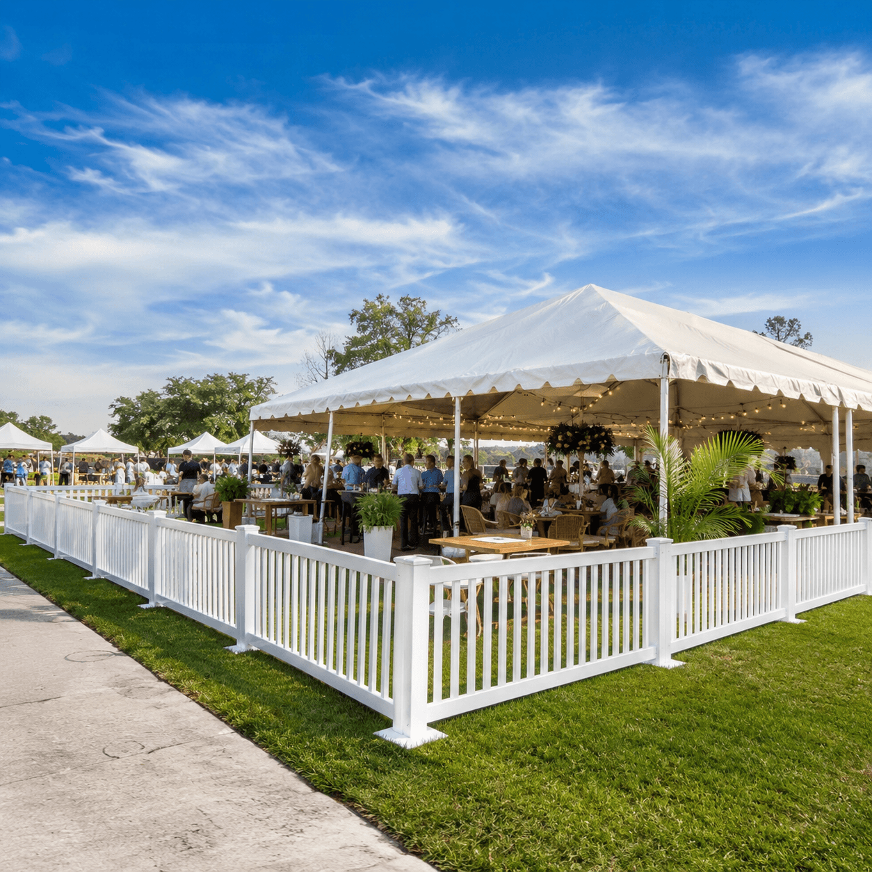 temporary short vinyl fencing for events